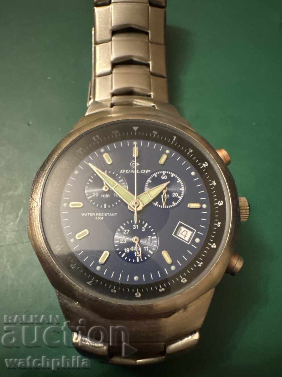 Dunlop χρονογράφος, σπάνιο ελβετικό ανδρικό ρολόι, άριστο - 5
