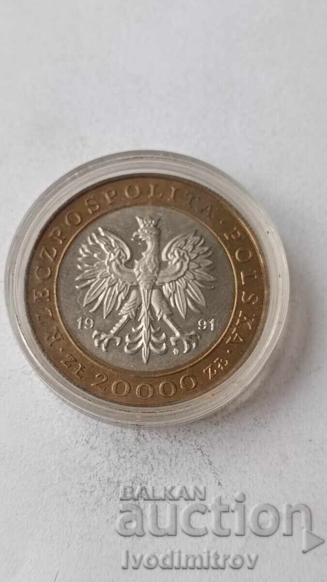 Licitație Polonia 20000 zloți 1991 Licitație Polonia 20000 zloți 1991
