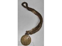 END OF THE 19TH CENTURY OLD JEWELRY CORDON NECKLACE MEDALLION PENDANT