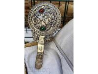 LUXURIOUS MIRROR IN A BOX, METAL FRAME AND BONE