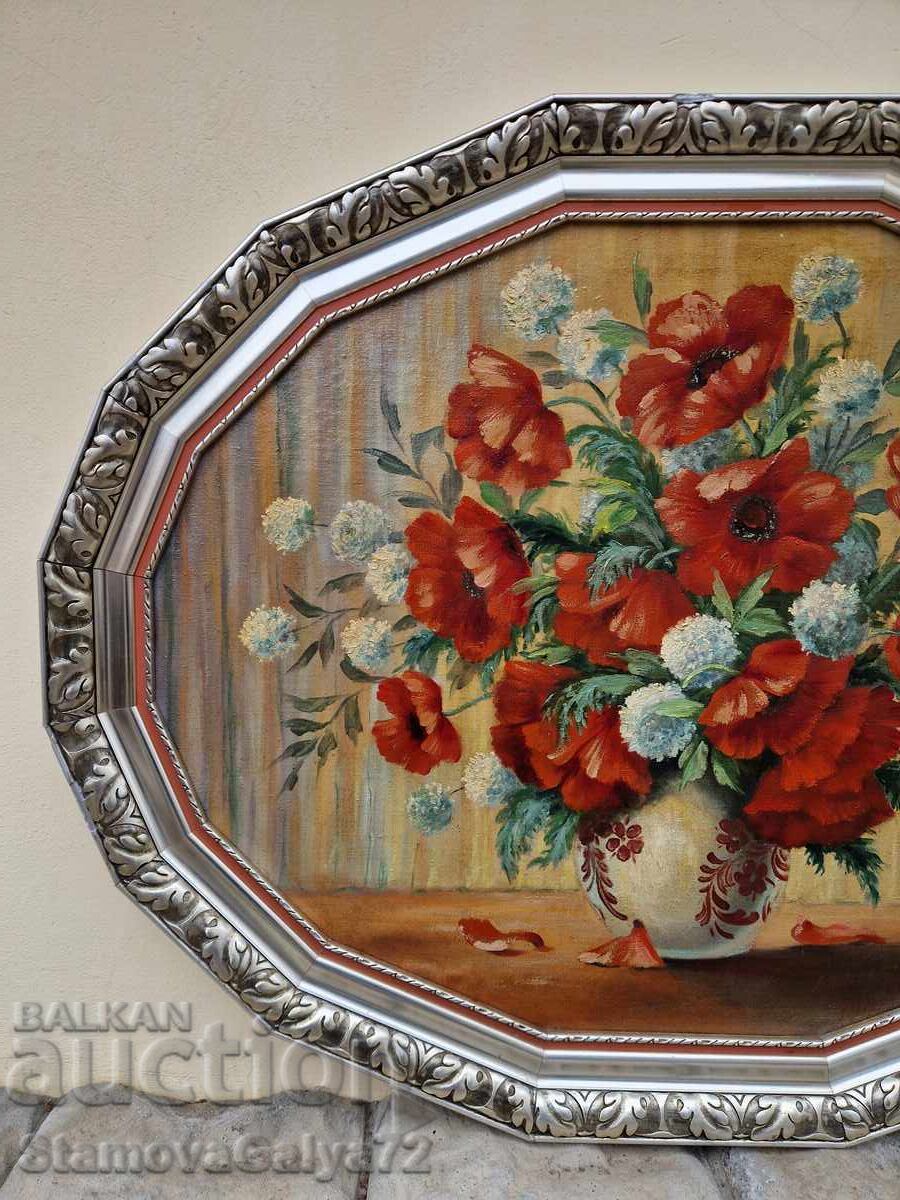 Tablou antic de autor, unicat, ulei pe pânză - 6