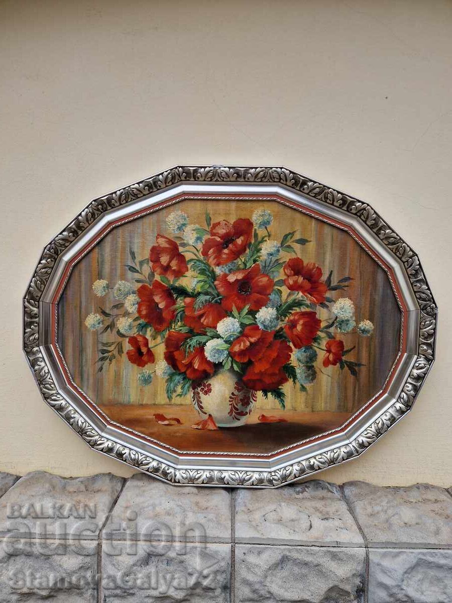 Tablou antic de autor, unicat, ulei pe pânză