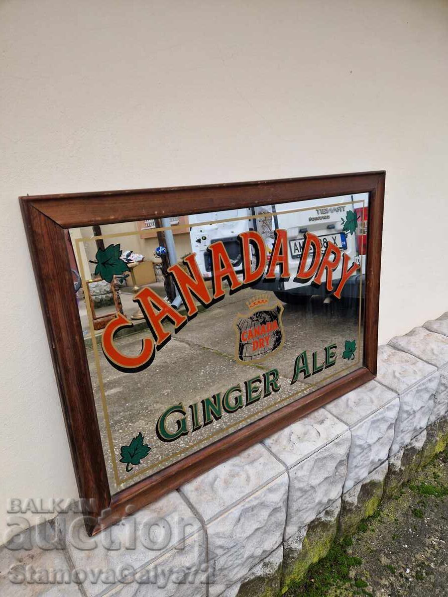 Παράδοση Εξαιρετικό μεγάλο αντίκα διαφημιστικό καθρέφτη