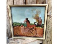 1978 OLD PAINTING DRAWN ON GLASS