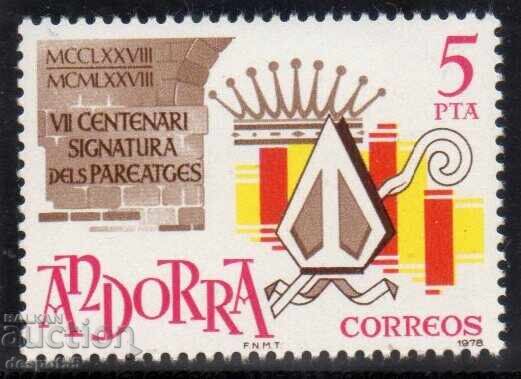 1978. Andorra (esp). Contracte pentru co-principat
