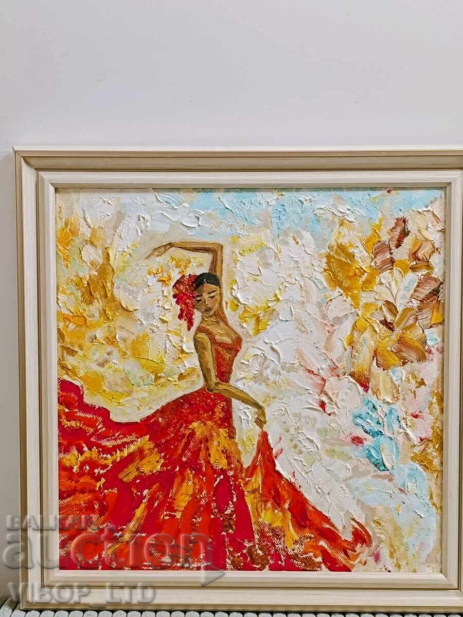 Licitație Artist/pictură originală FLAMENGO/ramă/pânză