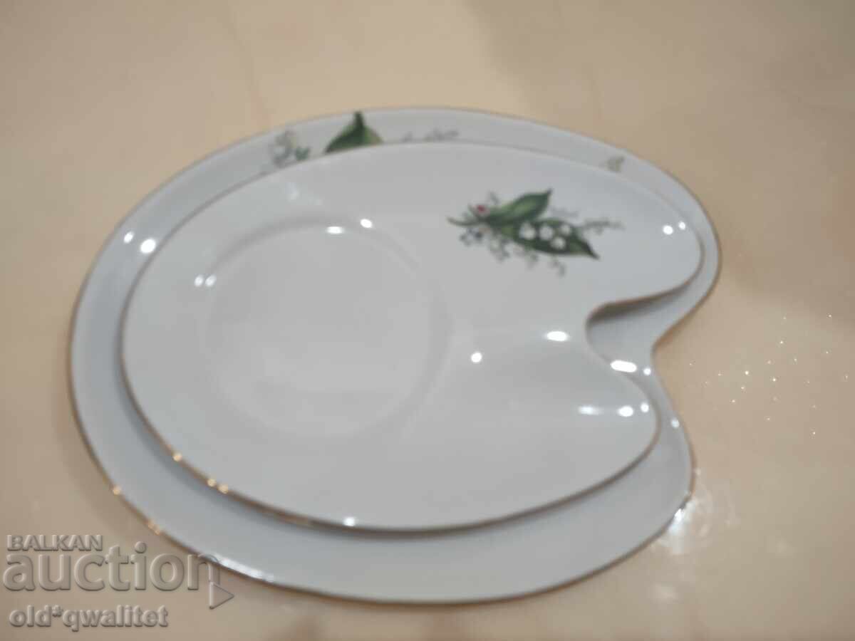 Beautiful triple porcelain set, Lily of the Valley, marked - 6