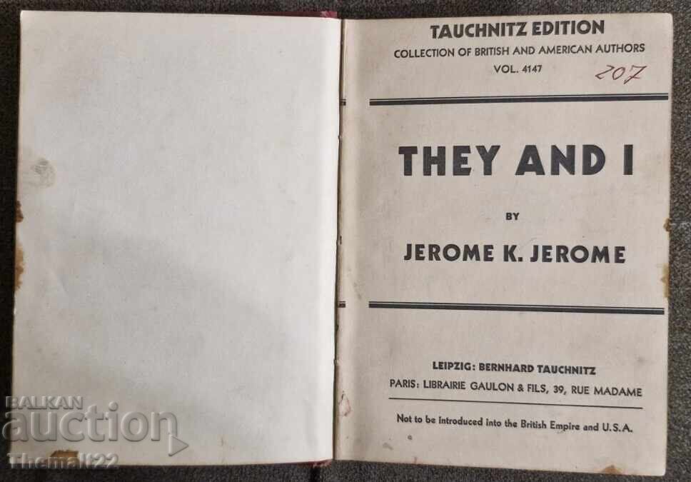 Παλιό βιβλίο "They and I" Τζέρομ Κ. Τζέρομ