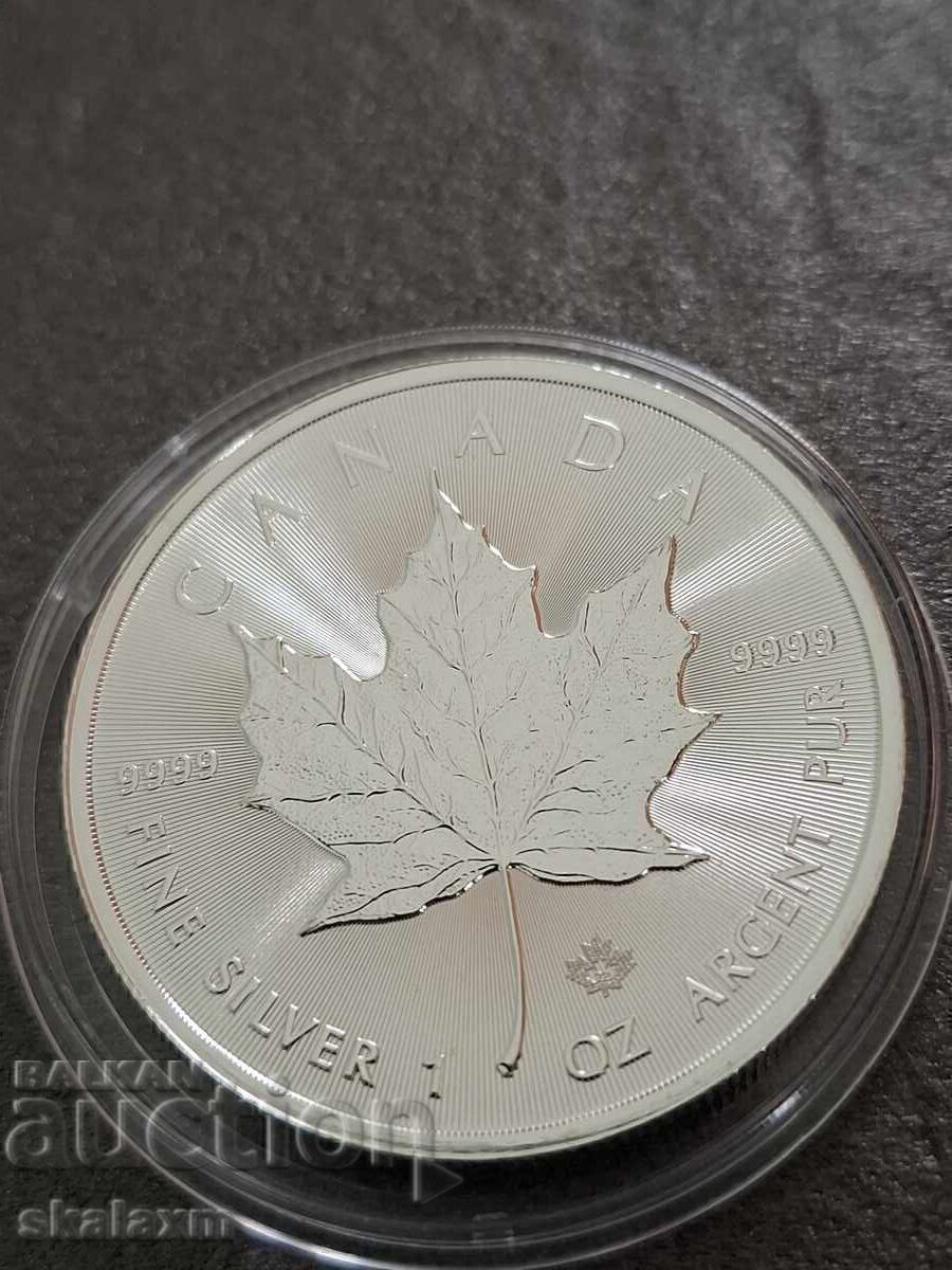 Ασημένιο νόμισμα 1 oz. Φύλλο Σφενδάμου Ελισάβετ Β' 2022 με τιμή € 90.00 | 176.03 BGN