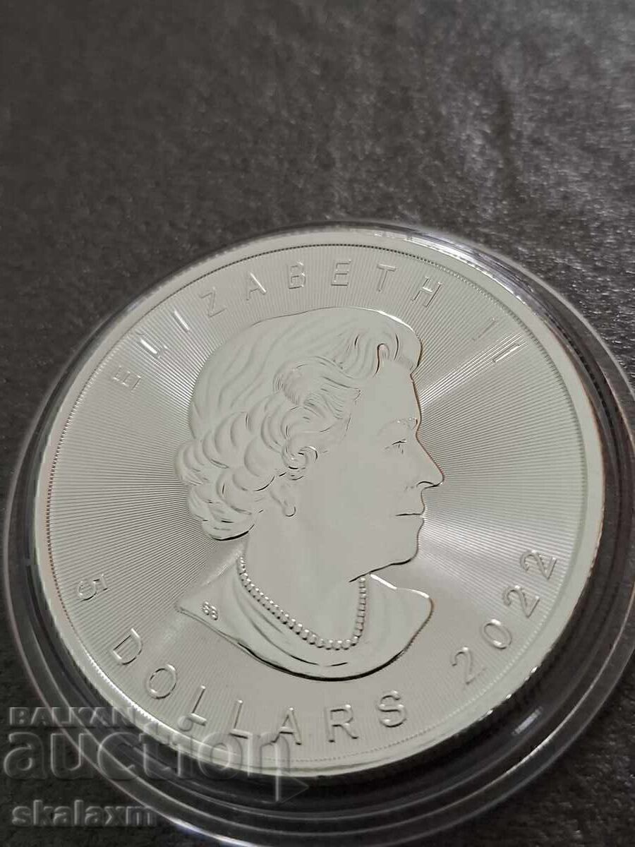 Παράδοση Ασημένιο νόμισμα 1 oz. Φύλλο Σφενδάμου Ελισάβετ Β' 2022