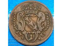 1 pfennig 1759 Austria imp. Franz Stefan 2,50g - rar