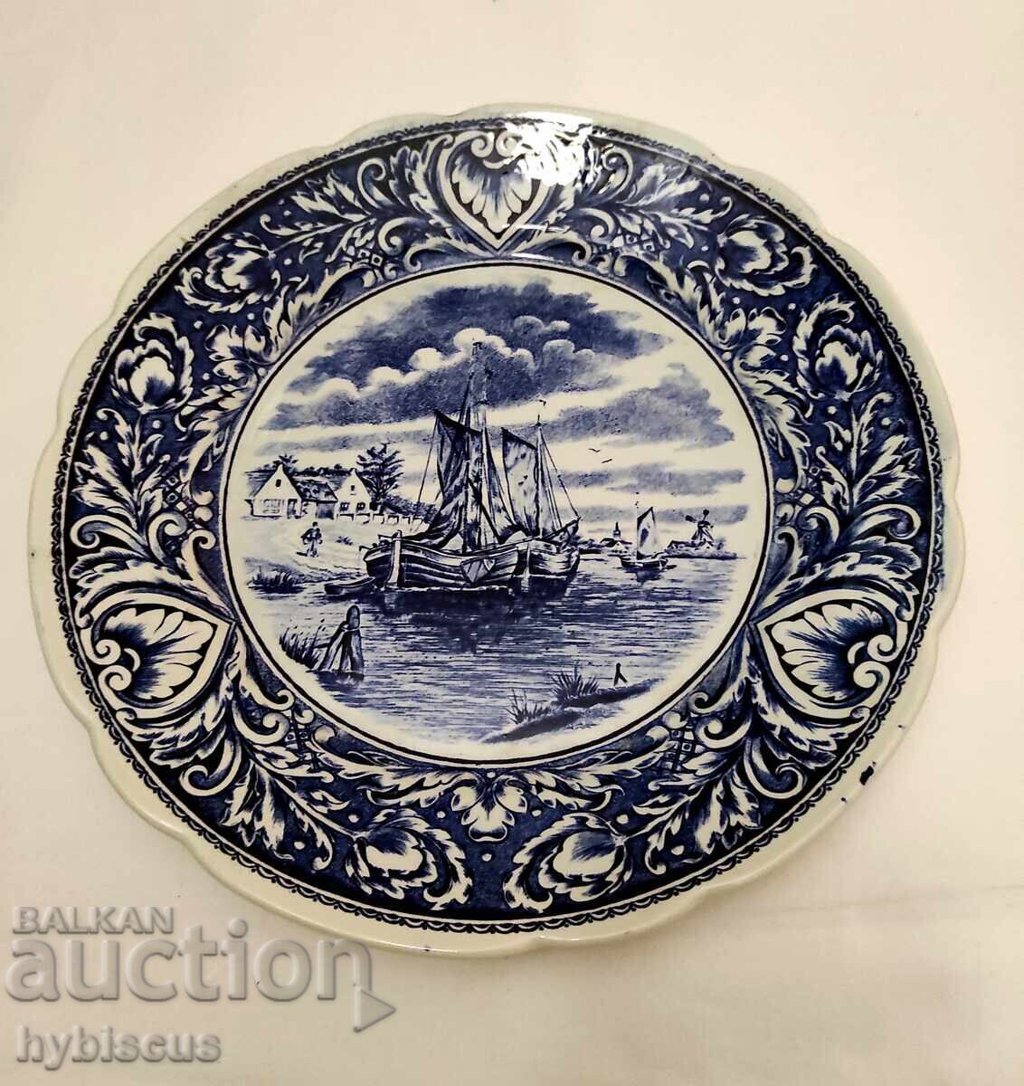 Vintage Decorative Plate Boch Belgium Delfts
