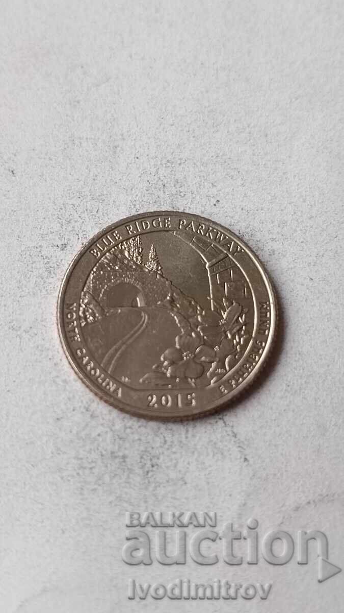 SUA 25 de cenți 2015 D The Blue Ridge Road SUA 25 de cenți 2015 D The Blue Ridge Road