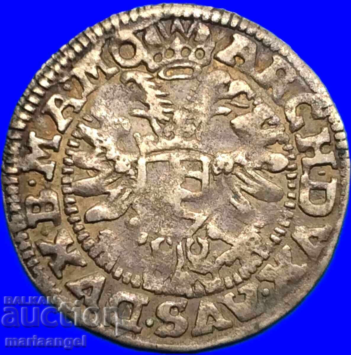 Австрия 3 кройцера  Ерцхерцог Рудолф II сребро - 6