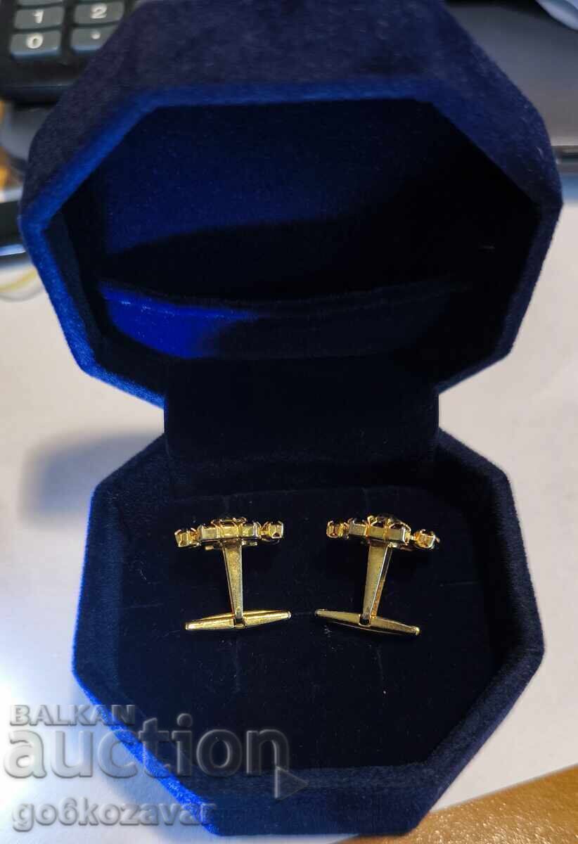 Vintage Czechoslovakia cufflinks with garnets, 60s-70s! - 5
