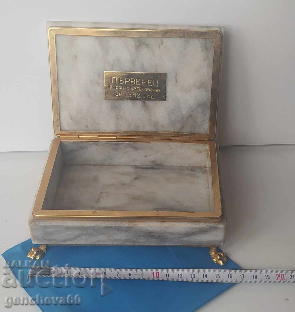 Auction  Marble Box "Pervenets" in a Socialist Competition for 1982/Jewelry Box