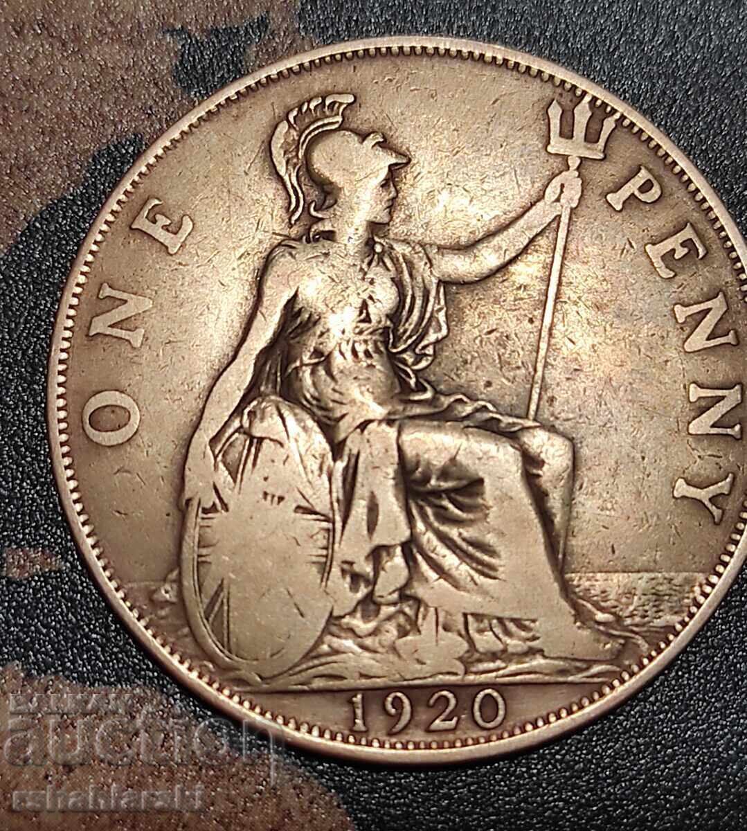 United Kingdom 1 penny coin, 1920