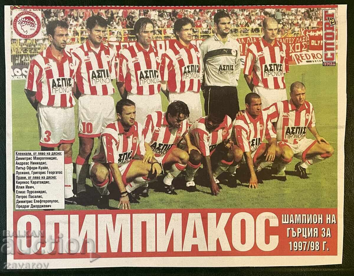 Olympiacos Pireu Atena Grecia 1998 Fotbal Campion