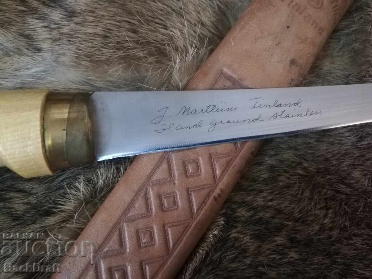 Cuțit vechi, Lamă Marttiini, Marttiini Finlanda cu Teacă din piele cu preț € 49.90 | 97.60 BGN Cuțit vechi, Lamă Marttiini, Marttiini Finlanda cu Teacă din piele cu preț € 49.90 | 97.60 BGN