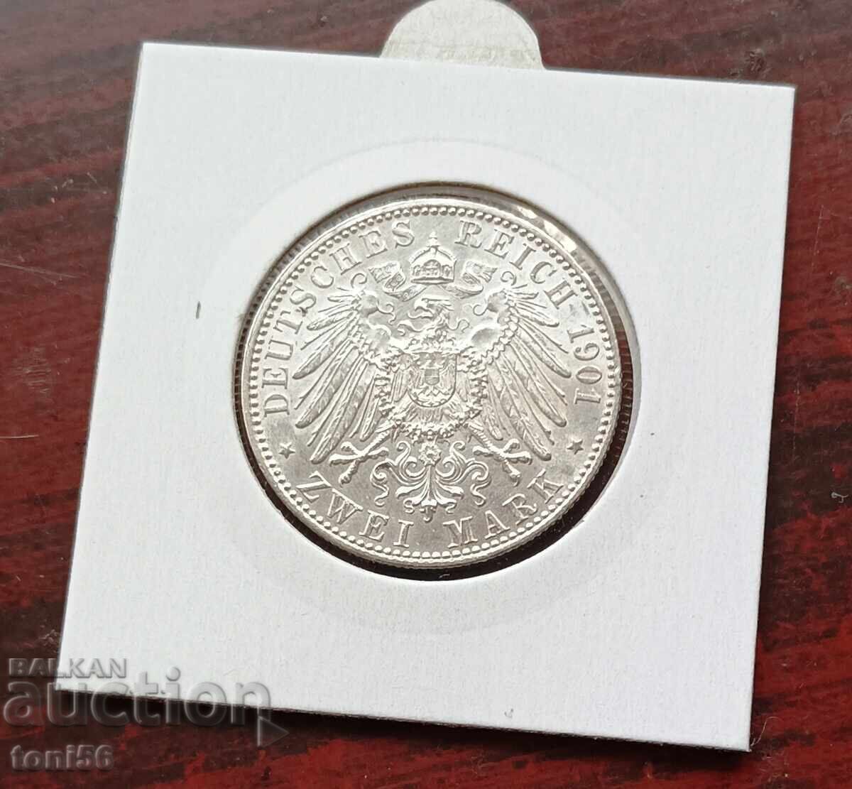 Germania 200 ani. Friedrich I - Wilhelm II - 2 mărci 1901 cu preț € 38.00 | 74.32 BGN