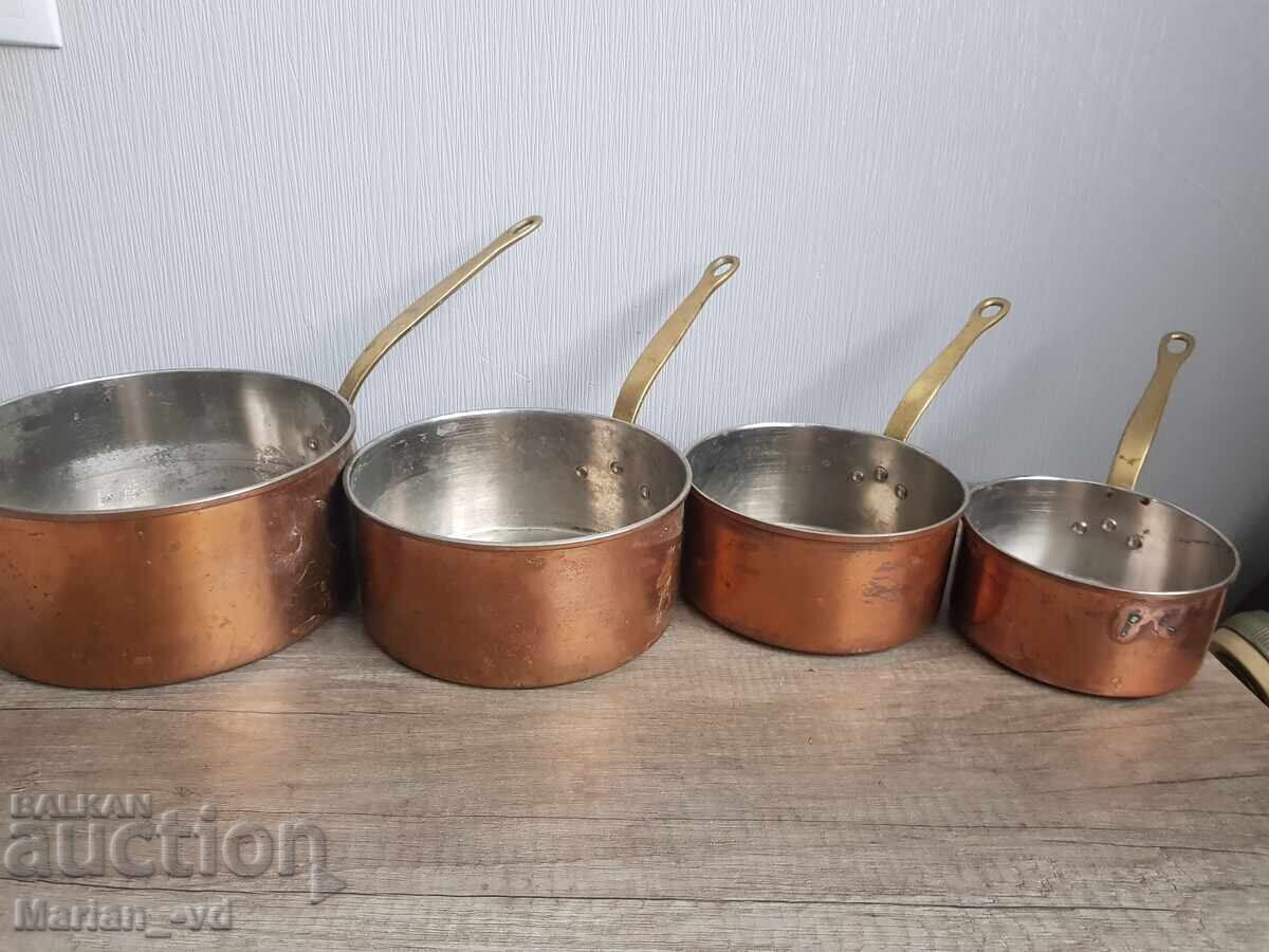 Σετ χάλκινα τηγάνια με μπρούτζινες λαβές - 7