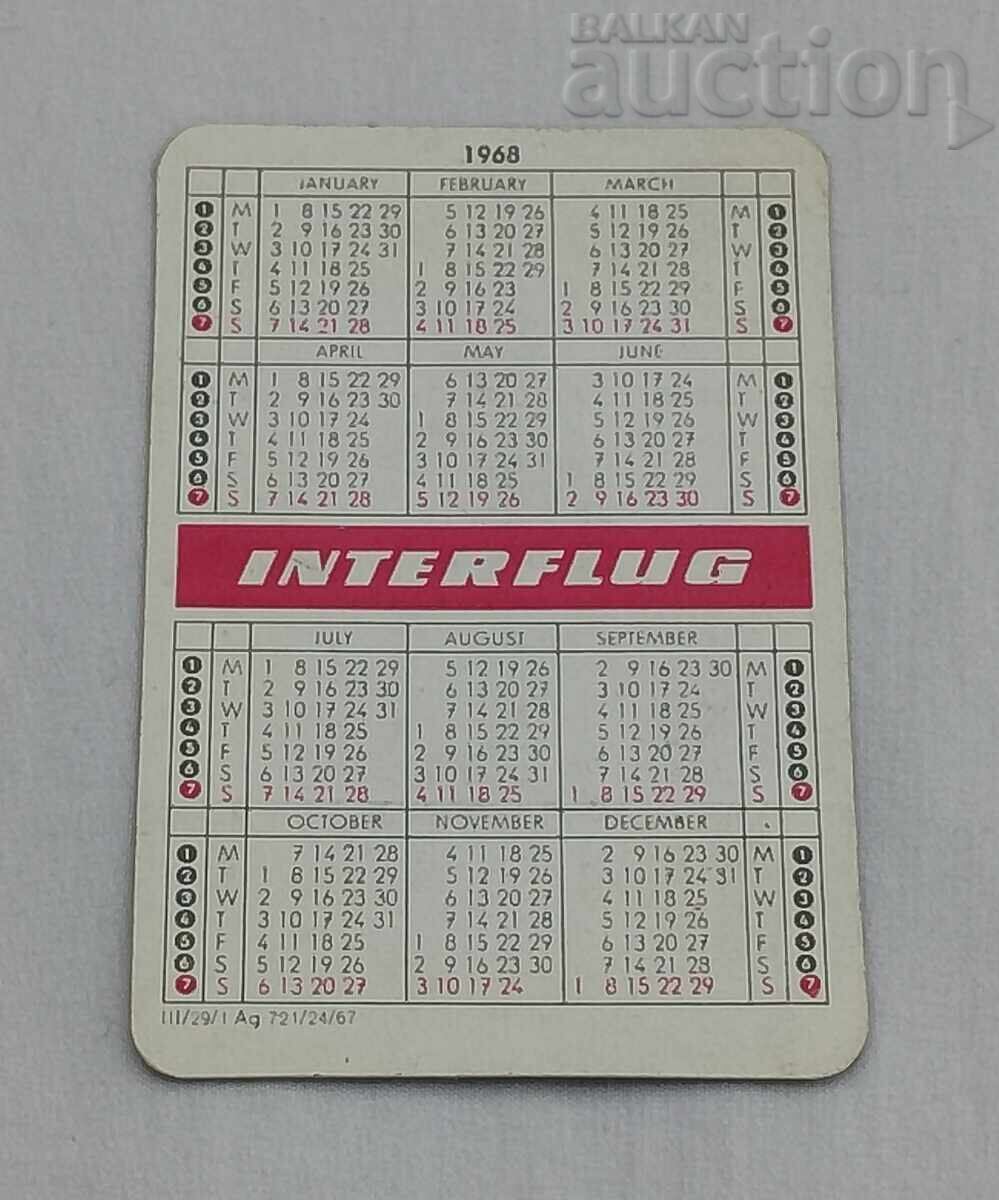 INTERFLUG Airline Germany Calendar 1968 with price € 2.50 | 4.89 BGN