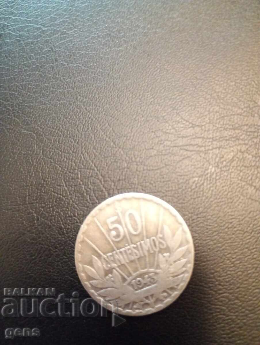 Uruguay 50 centésimos 1943
