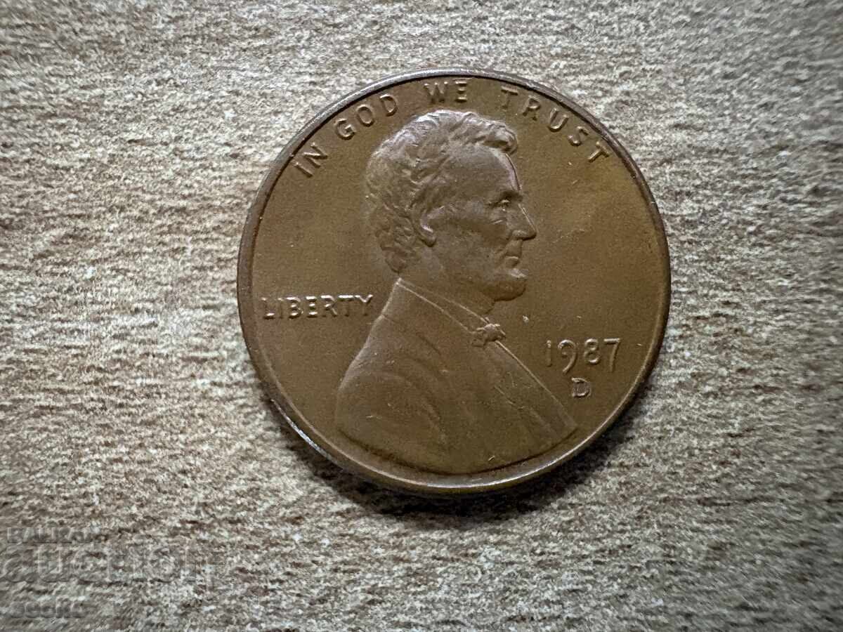 SUA - 1 cent (1987) - D cu preț € 0.08 | 0.16 BGN