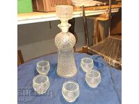 Παλιό ρετρό σερβίτσιο από χοντρό γυαλί