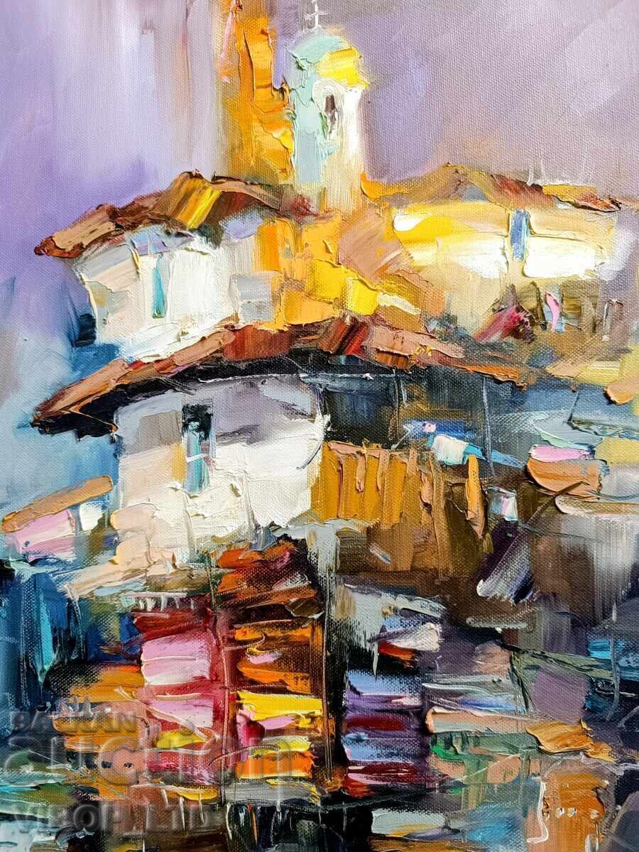 Khud. Ĭordanov, ΡΟΔΟΠΣΚΙ CHERGI, 40/60, ελαιογραφία, υπογραφή - 5