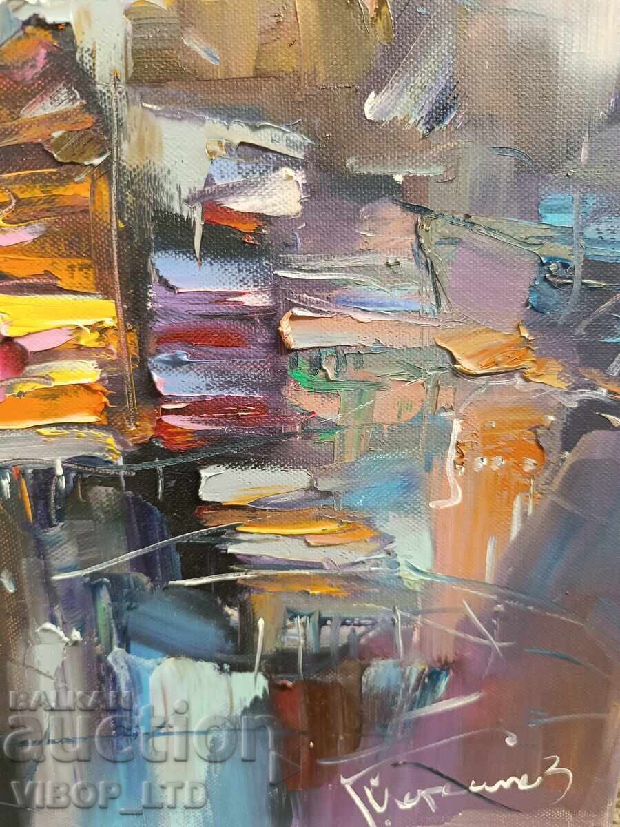 Khud. Ĭordanov, ΡΟΔΟΠΣΚΙ CHERGI, 40/60, ελαιογραφία, υπογραφή - 7