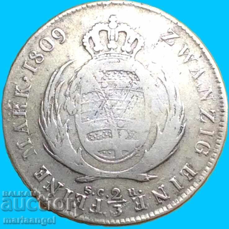 2/3 Thaler 1809 Germany Saxony (20 Marks) silver - 7
