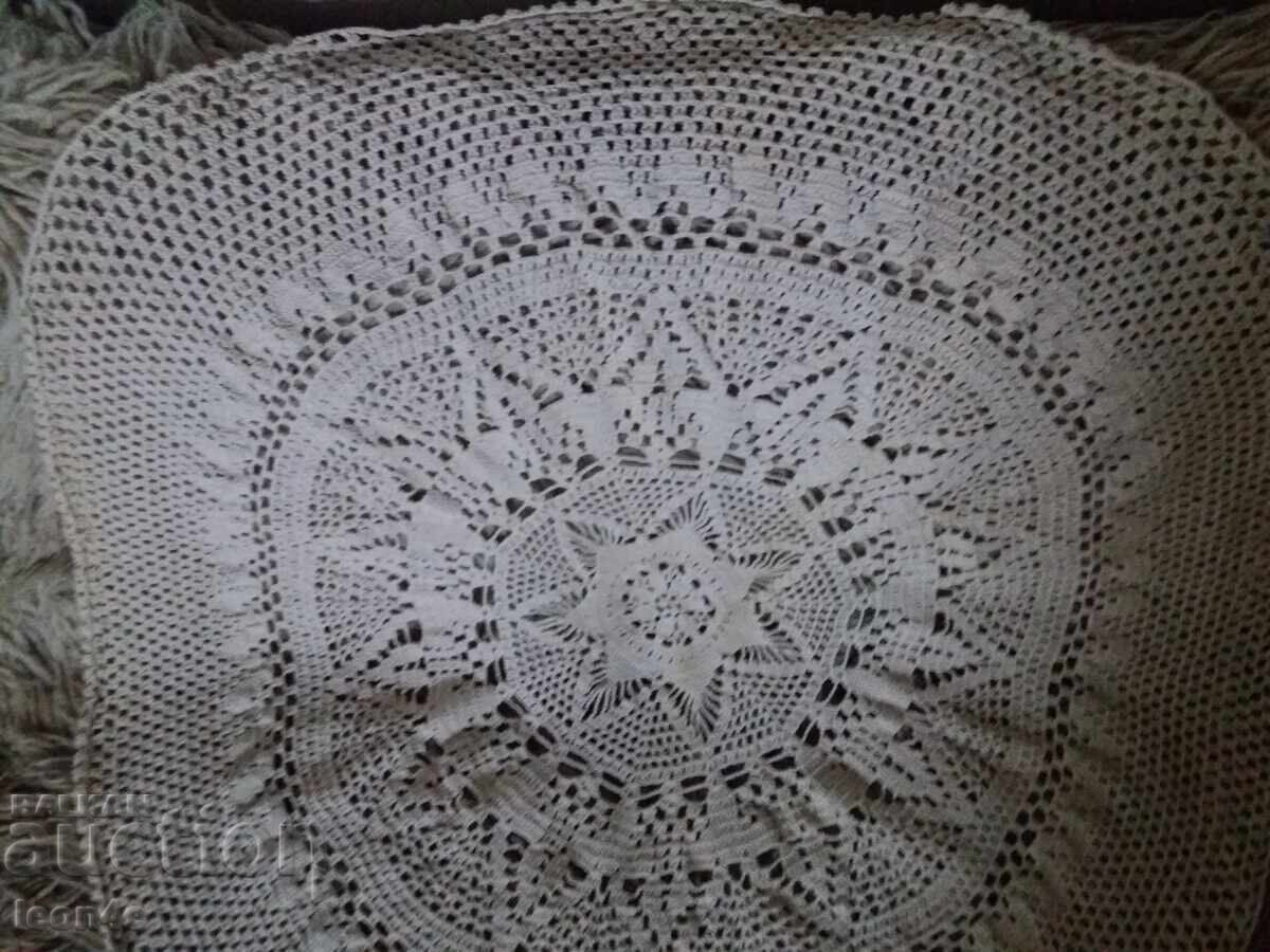 Δημοπρασία Παλιό κάλυμμα για στρογγυλό τραπέζι, πλεκτό με βελονάκι 120 εκ