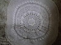 Față de masă veche pentru masă rotundă, mileu croșetat manual, 120 cm