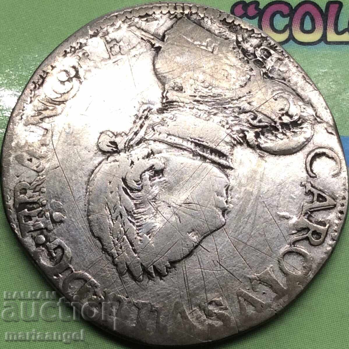 Licitație France Teston King Charles IX 29mm 9.05g Patină - rar