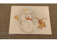 Old Bulgarian Funny Merry Christmas/New Year's Card Happy New Year 4