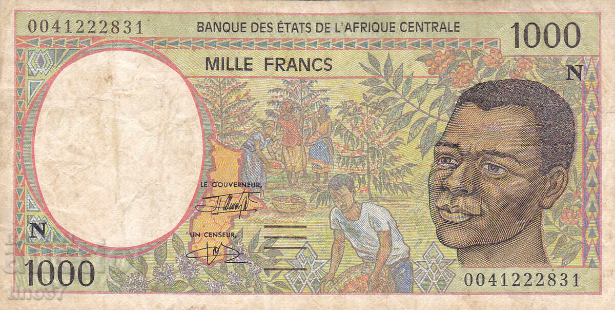 tino37- ЦЕНТРАЛНА АФРИКА /ЕКВ. ГВИНЕЯ/ - 1000 ФРАНКА - 2000г с цена € 7.30 | 14.28 лв.