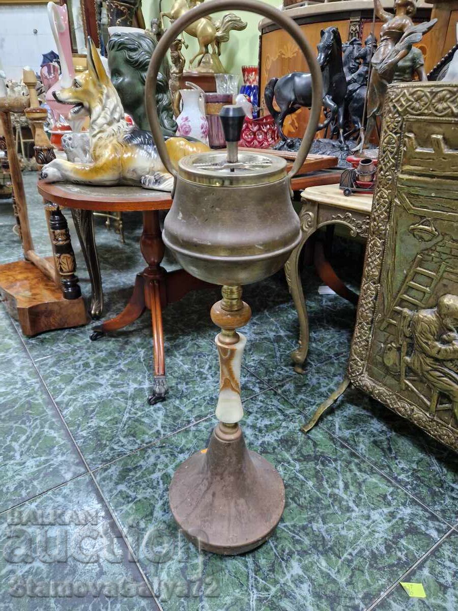 Licitație Superb scrumier belgian de podea, din bronz și onix Licitație Superb scrumier belgian de podea, din bronz și onix