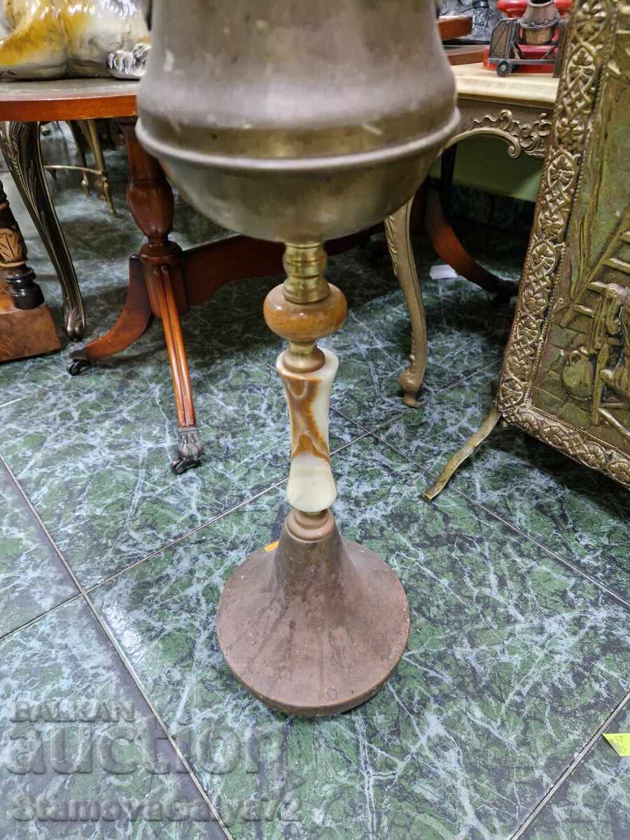 Livrarea Superb scrumier belgian de podea, din bronz și onix