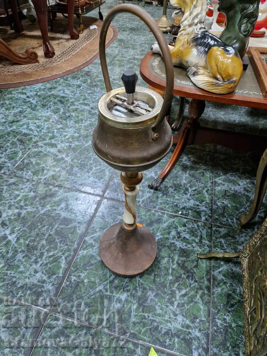 Superb scrumier belgian de podea, din bronz și onix - 6 Superb scrumier belgian de podea, din bronz și onix - 6