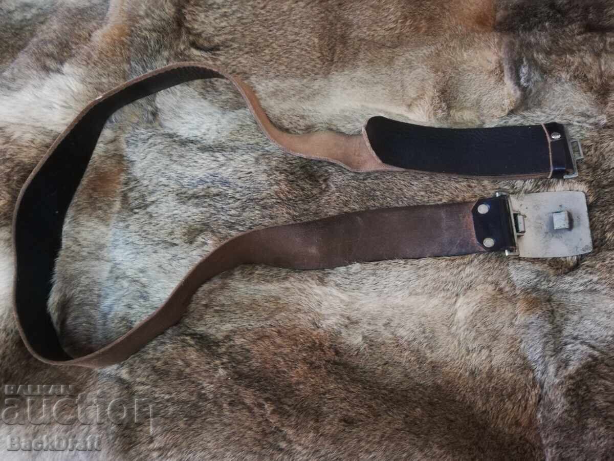 Centură din piele veche de milițian NRB, Miliție, Uniformă - 5