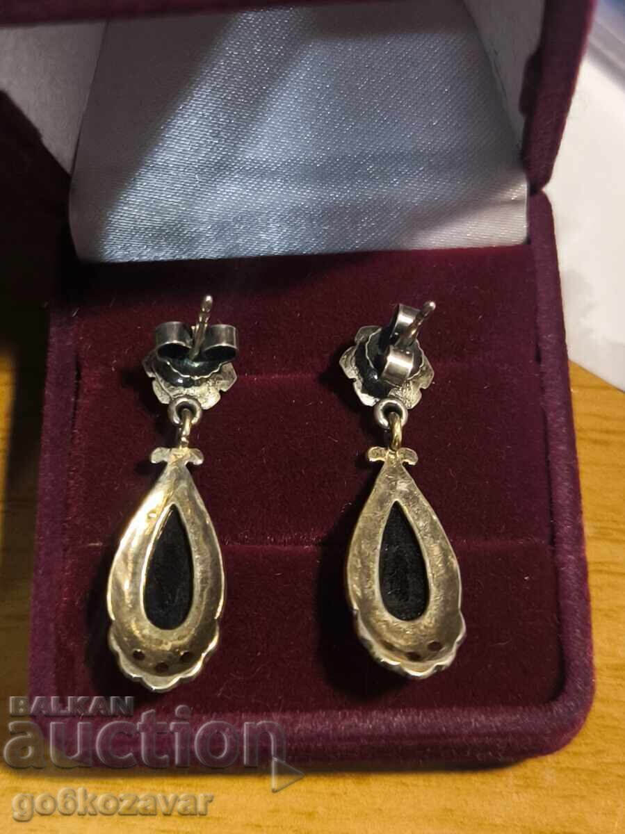 Cercei victorian argint cu granat închis la culoare – eleganță și lux cu preț € 120.00 | 234.70 BGN