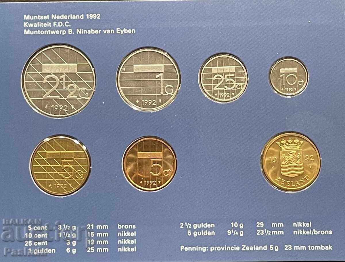 Ολλανδία 5,10,25, λεπτά 1,2.5,5 γκίλντερ 1992. Σετ. ZEELAND