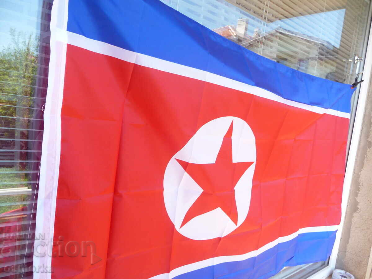 New North Korea Flag Pyongyang DPRK Kim Jong Un Totalitarian with price € 6.50 | 12.71 BGN New North Korea Flag Pyongyang DPRK Kim Jong Un Totalitarian with price € 6.50 | 12.71 BGN
