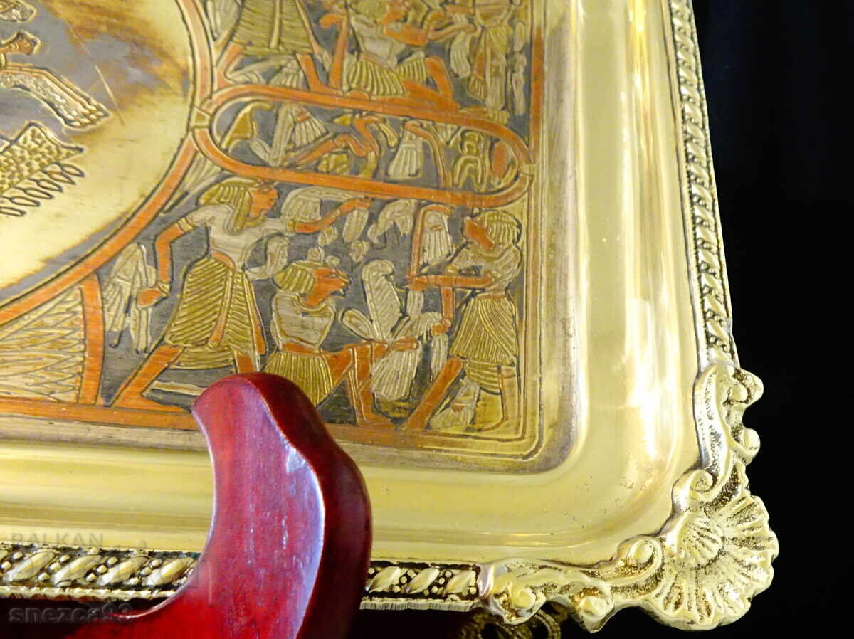 Δημοπρασία Χάλκινος δίσκος, πιατέλα, πάνελ Αίγυπτος, άρμα