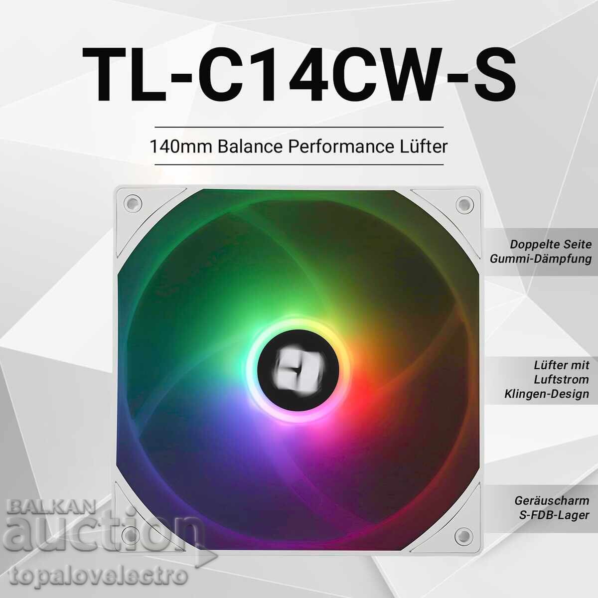 ΚΑΙΝΟΥΡΙΟ! PWM ανεμιστήρας TL-C14CW-S 140 mm – αθόρυβος, ARGB, λευκός με τιμή € 9.00 | 17.60 BGN