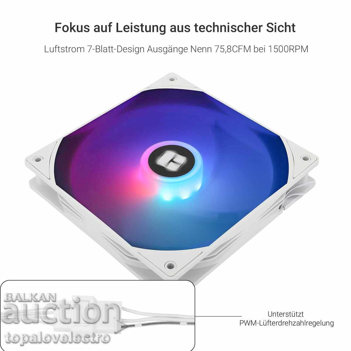 Δημοπρασία ΚΑΙΝΟΥΡΙΟ! PWM ανεμιστήρας TL-C14CW-S 140 mm – αθόρυβος, ARGB, λευκός