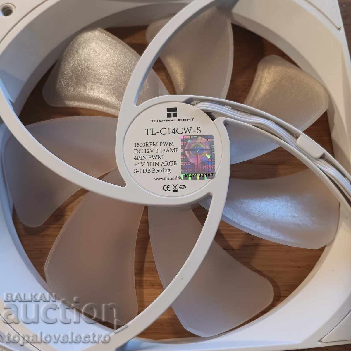 ΚΑΙΝΟΥΡΙΟ! PWM ανεμιστήρας TL-C14CW-S 140 mm – αθόρυβος, ARGB, λευκός - 7