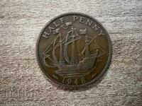 Ηνωμένο Βασίλειο - 1/2 πένες (1948)