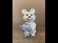 Πορσελάνινο ειδώλιο "Ολυμπιακό Αρκουδάκι με αεροπλάνο", ΕΣΣΔ